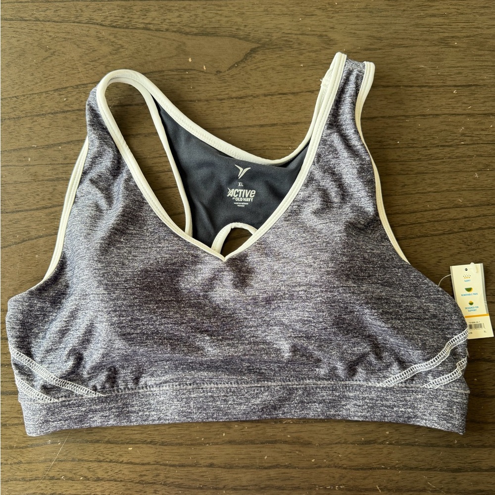 Old Navy Women's Gray Racerback Sports Bra Size XL NWT